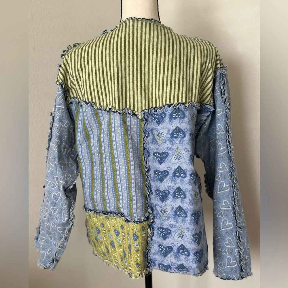 REVERSIBLE Handmade Patchwork Raglan Jacket - Picture 5 of 6